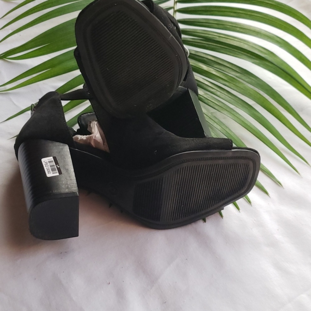 Women's Microsuede Heeled Open Toe Bootie  - Picture 5 of 5